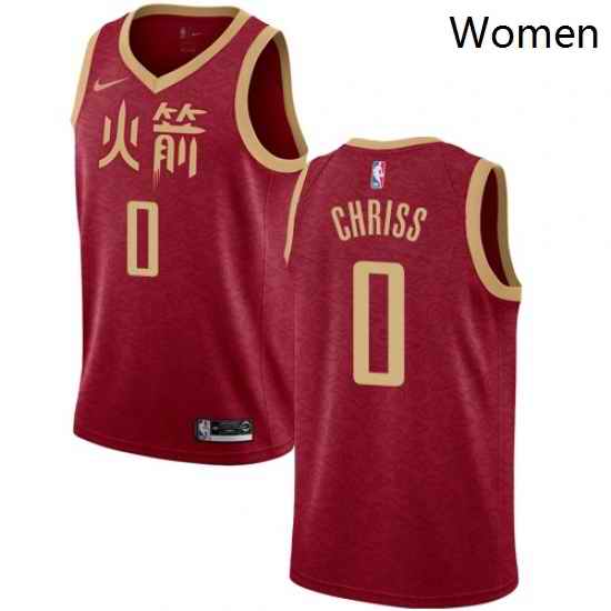 Womens Nike Houston Rockets 0 Marquese Chriss Swingman Red NBA Jersey 2018 19 City Edition